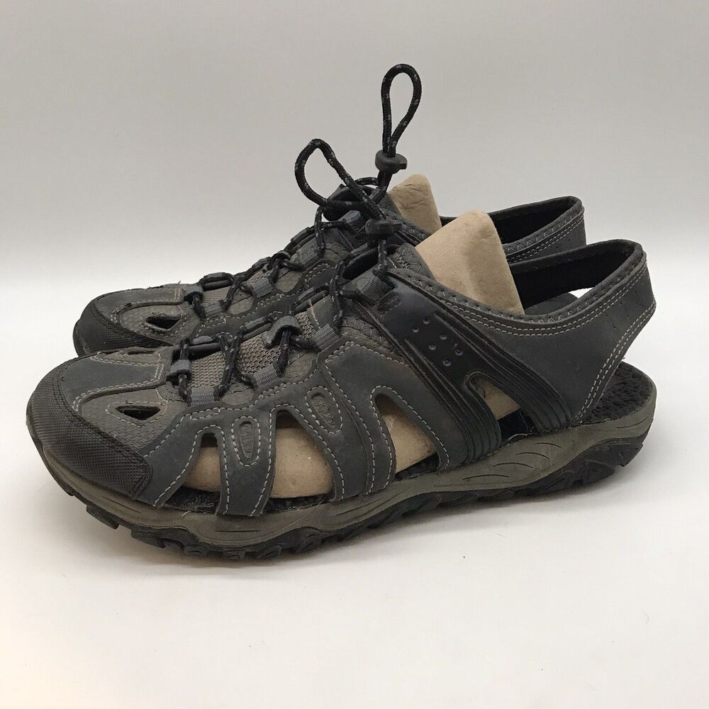 Ozark Trail Sport Sandals Men's 9 Blue Gray Bungee Slingback Hiking Water Shoes